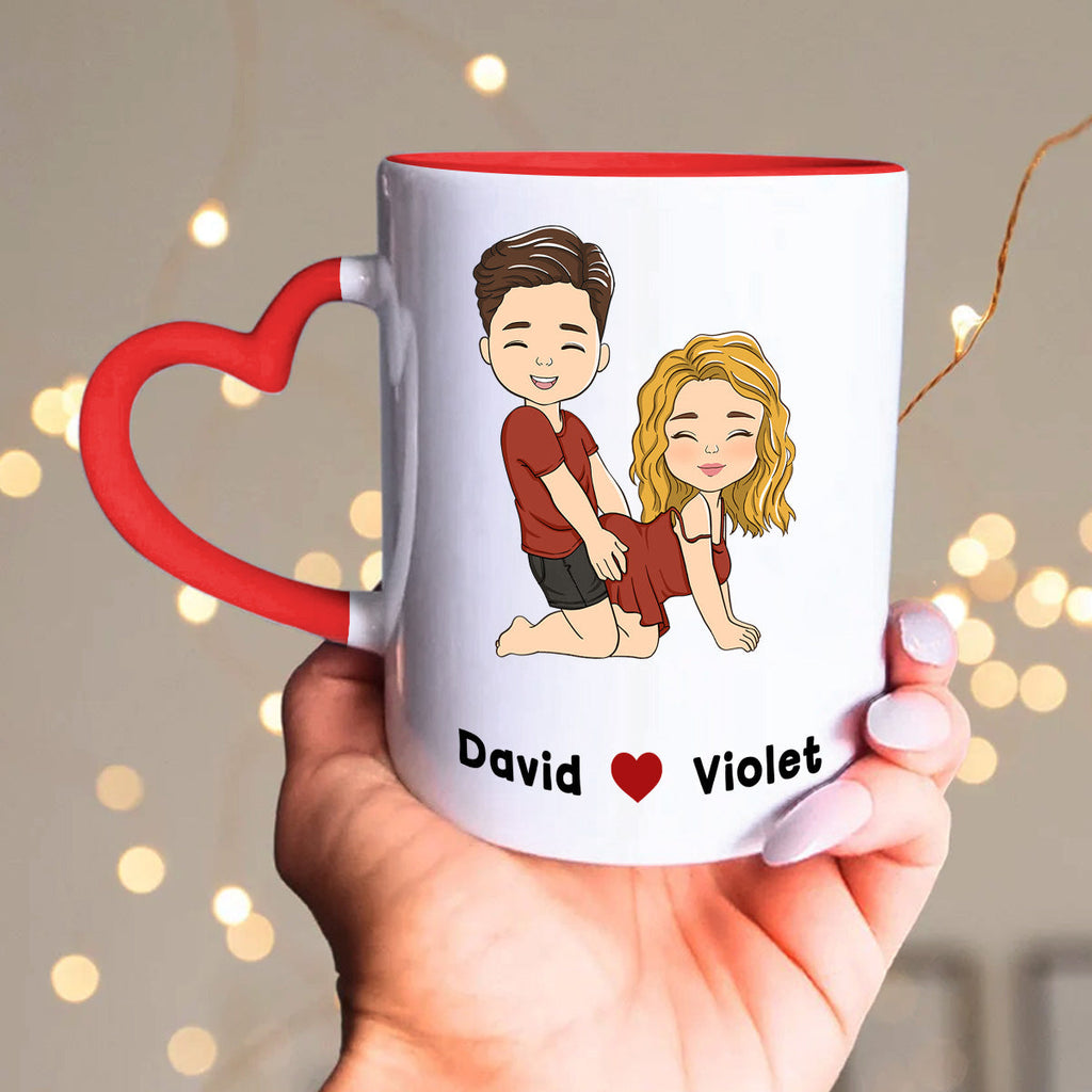 Custom Anniversary Keepsake Gifts For Couple • You Lucky Bastard - Personalized Heart Handle Mug