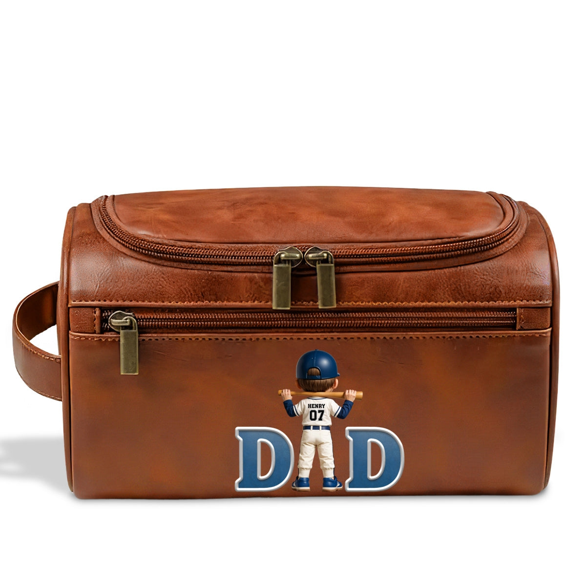 Best Dad - Personalized Leather Toiletry Bag