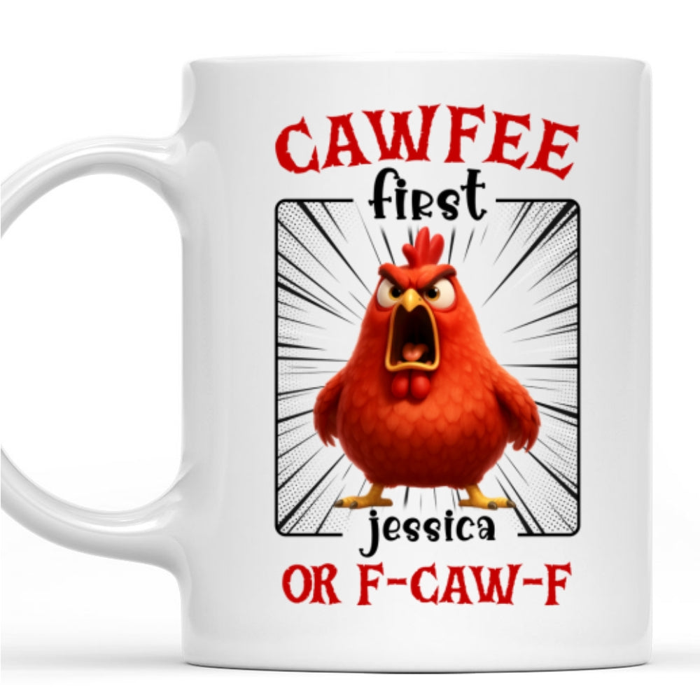 Custom Coworker, Christmas & Birthday Team Appreciation Gift • No Talkie Before Cawfee - Personalized Coffee Mug