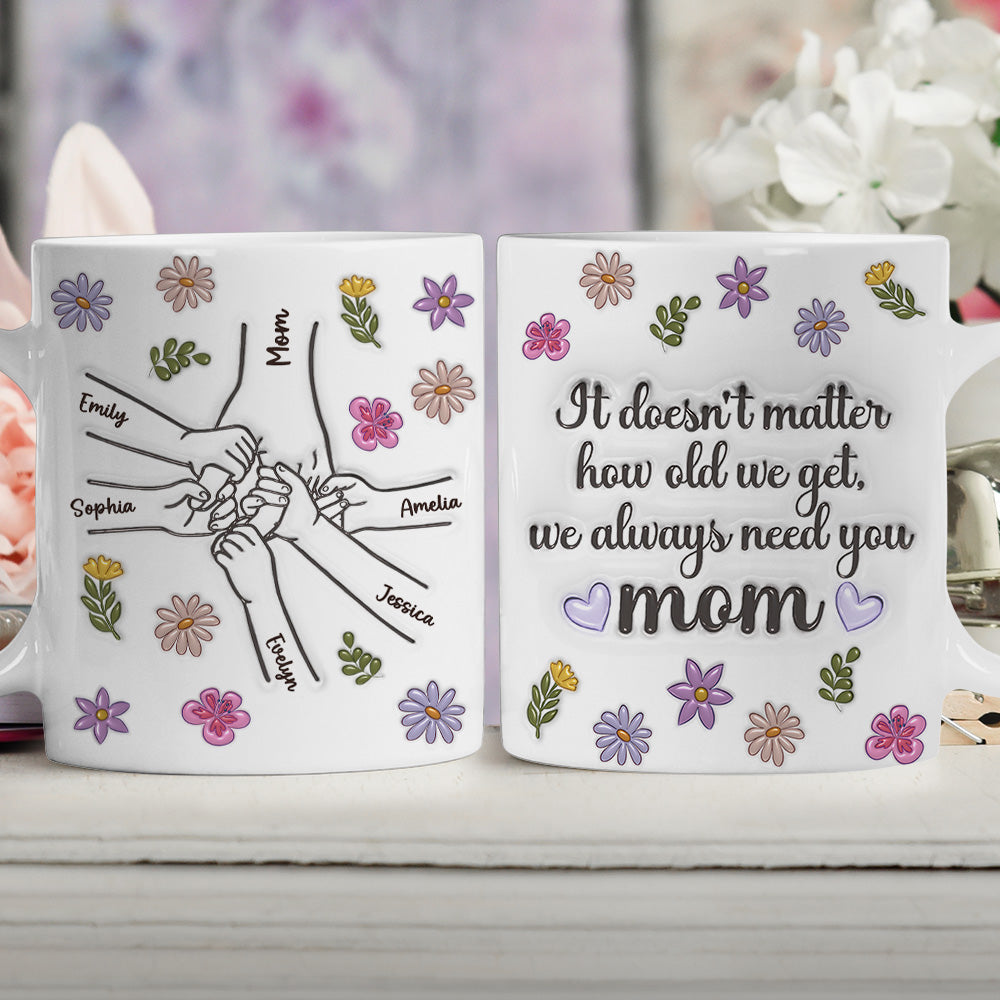 Custom Christmas & Birthday Gift for Mom • We Always Need You - Personalized 3D Inflated Effect Mug