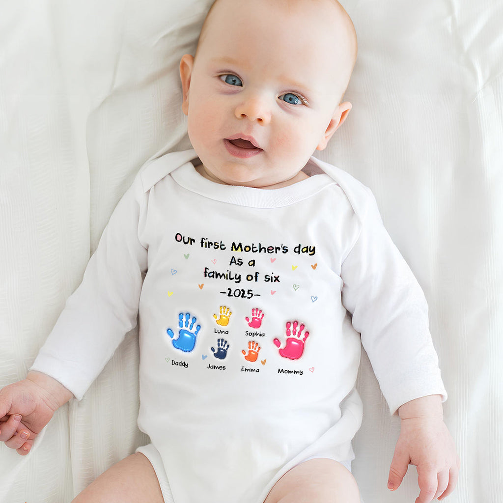 First Mother Day - Personalized Long Sleeve Baby Onesie