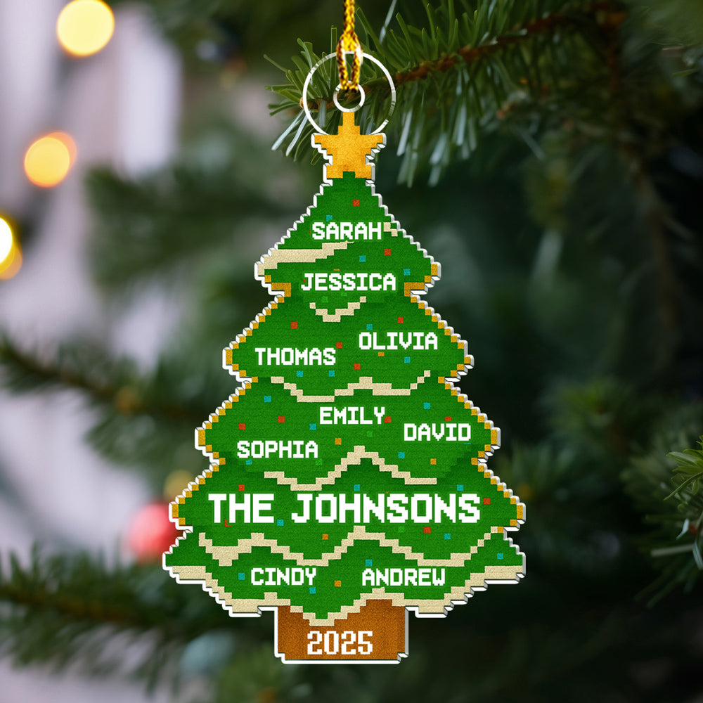 Custom Family Ornament, Christmas Gift for Family Members •  Lovely Family Tree - Personalized Acrylic Ornament
