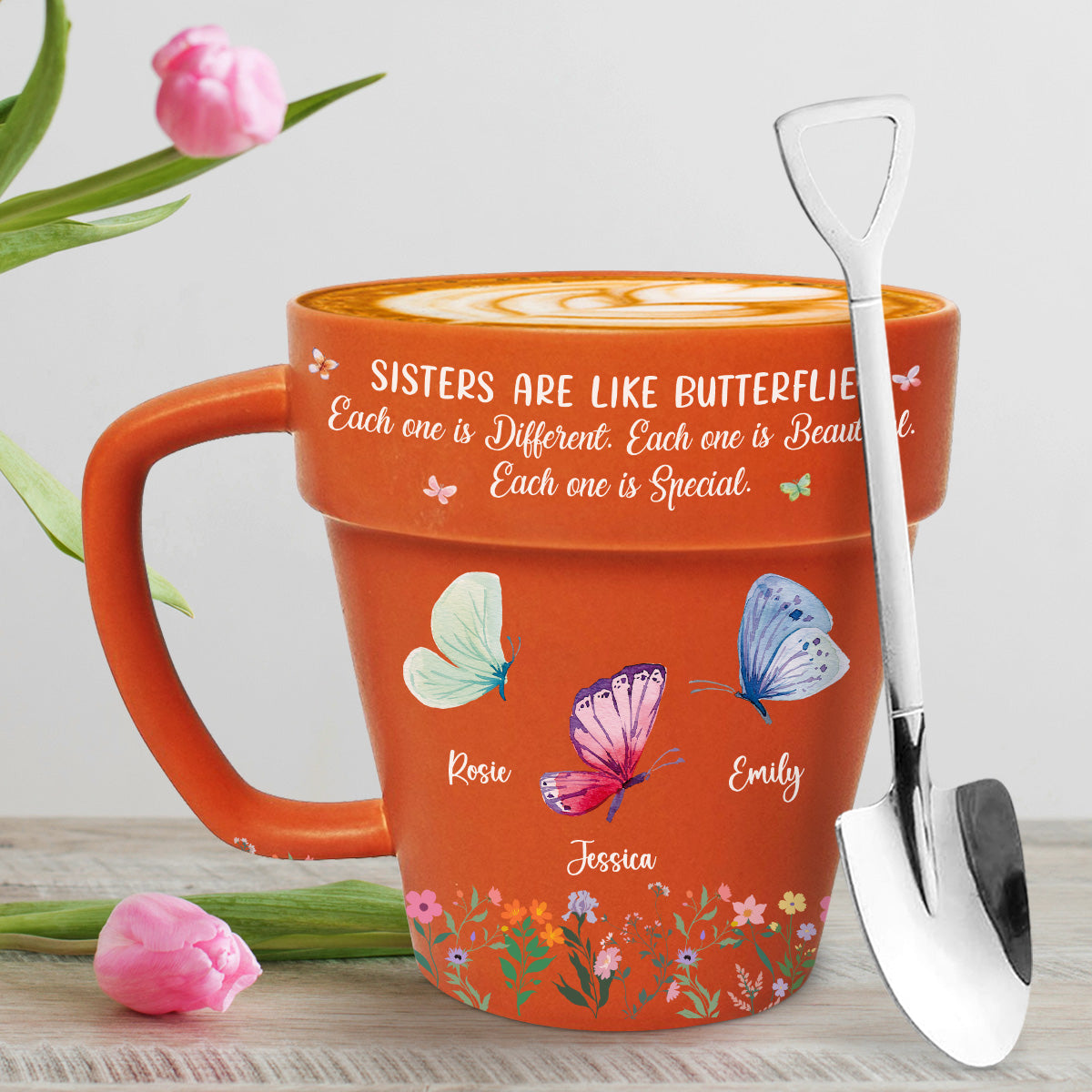 Custom Christmas & Birthday Gift For Sister • Sister Are The Gardeners Of Our Souls - Personalized Plant Pot Mug