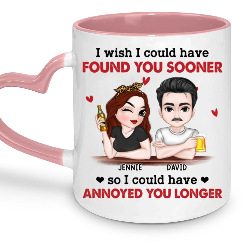 Custom Anniversary Keepsake Gifts For Couple • I Wish I Could - Personalized Heart Handle Mug