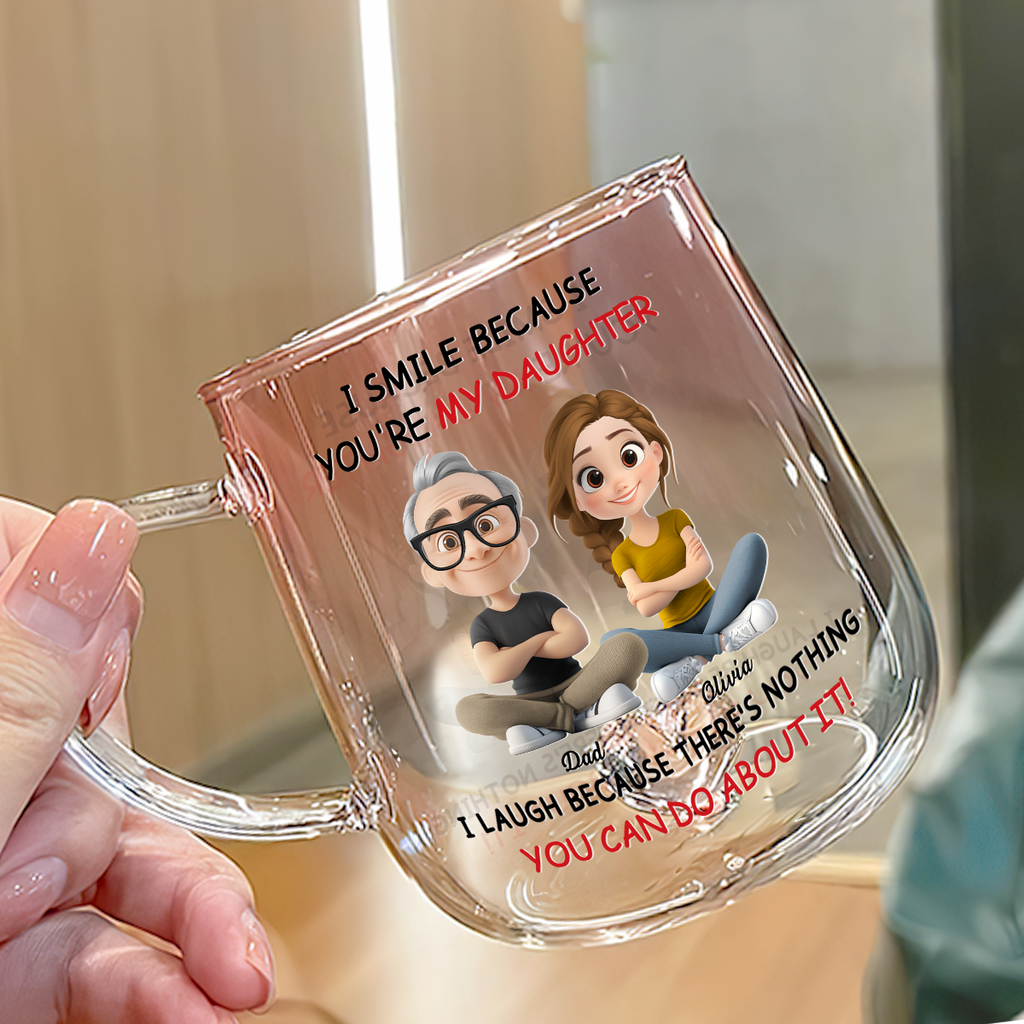 Custom Christmas & Birthday Gift for Daughter • My Daughter - Personalized Pink Gradient Glass Mug