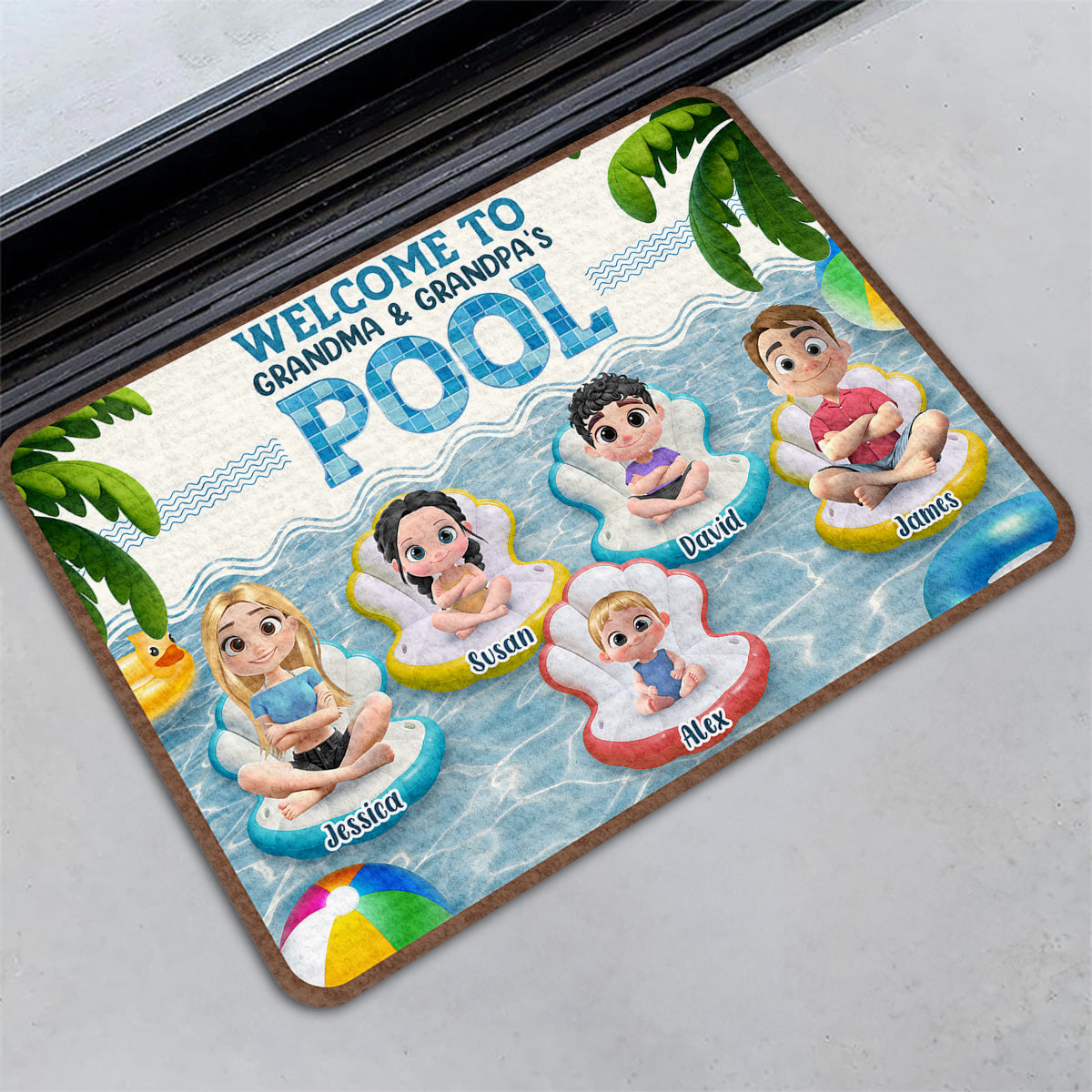 Better At Grandma Pool - Personalized Doormat