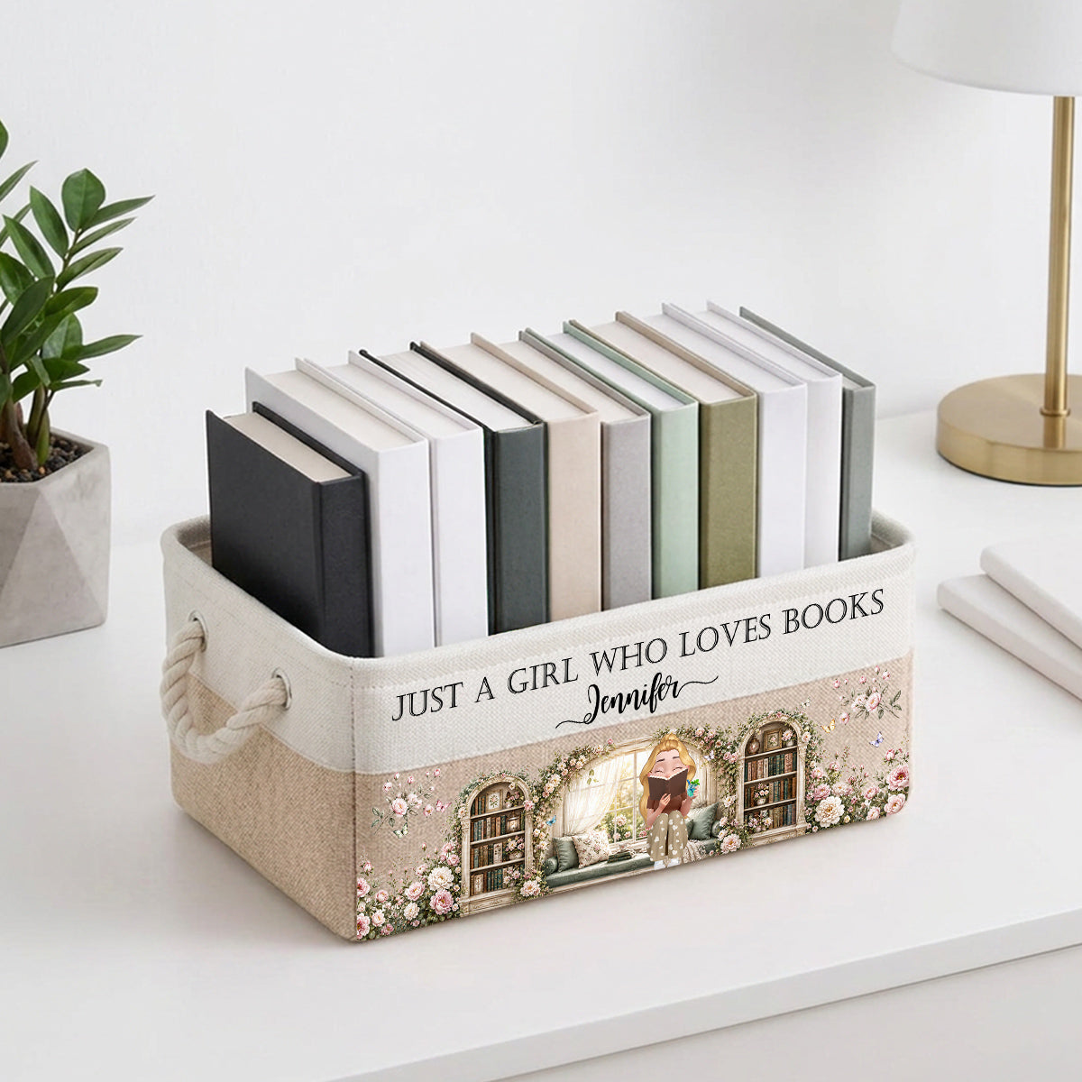 Books Are My Happy Place - Personalized Storage Basket
