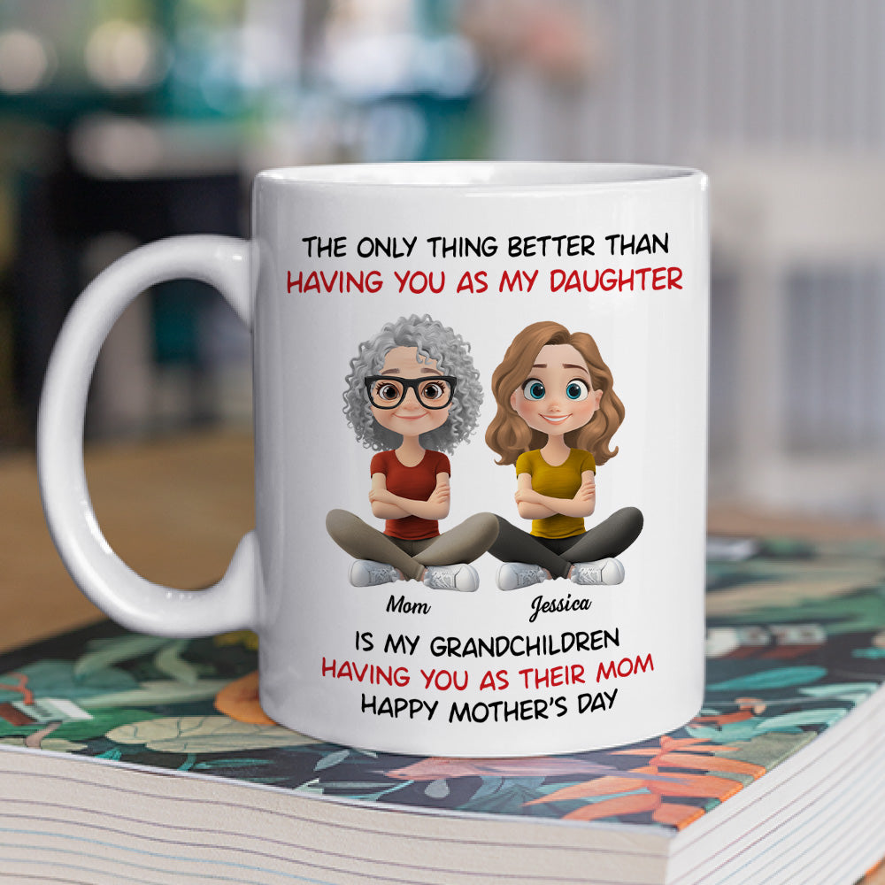 Custom Mother's Day Gift for Daughter • My Grandkids Having You As Their Mom - Personalized Coffee Mug