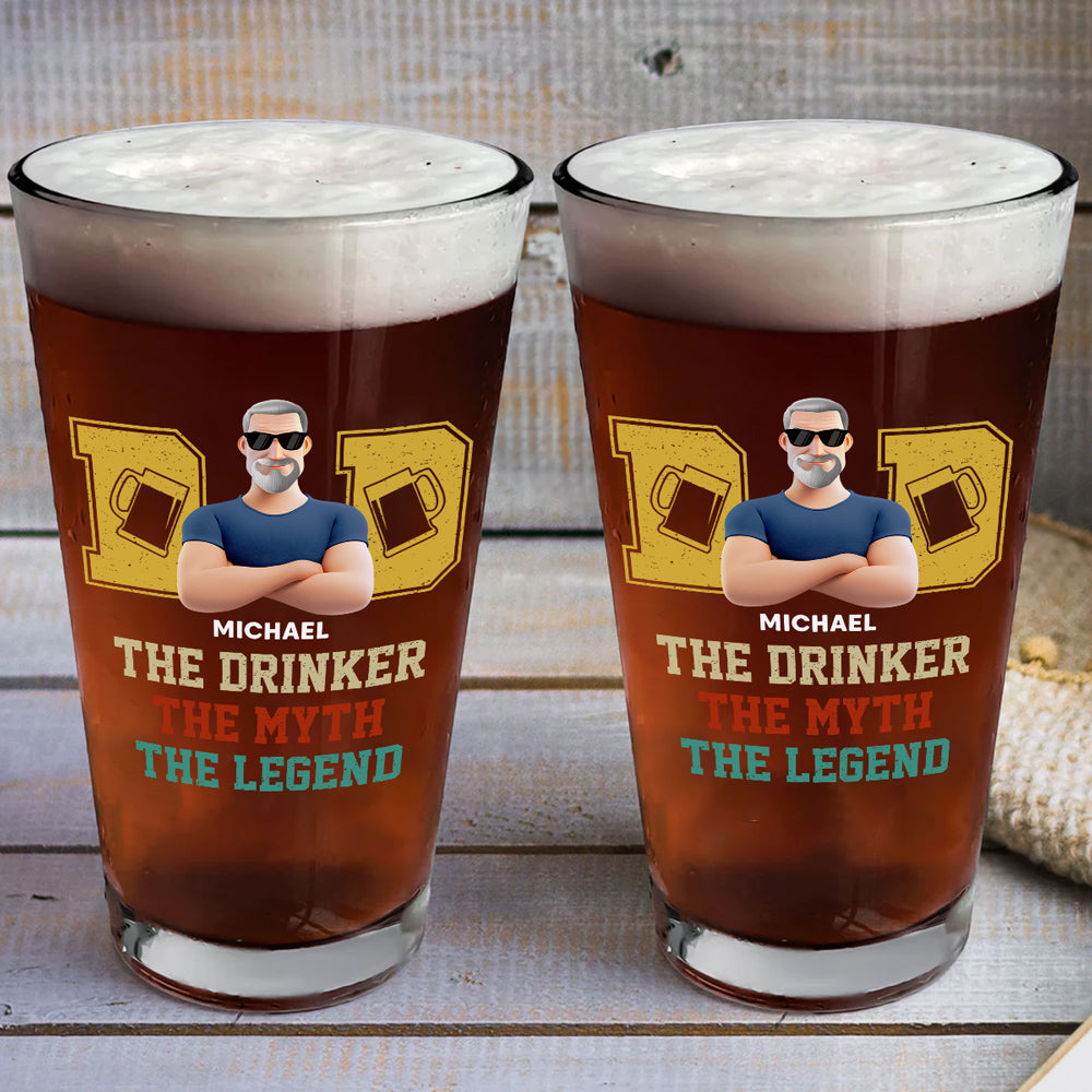 The Drinker The Myth The Legend - Personalized Beer Glass