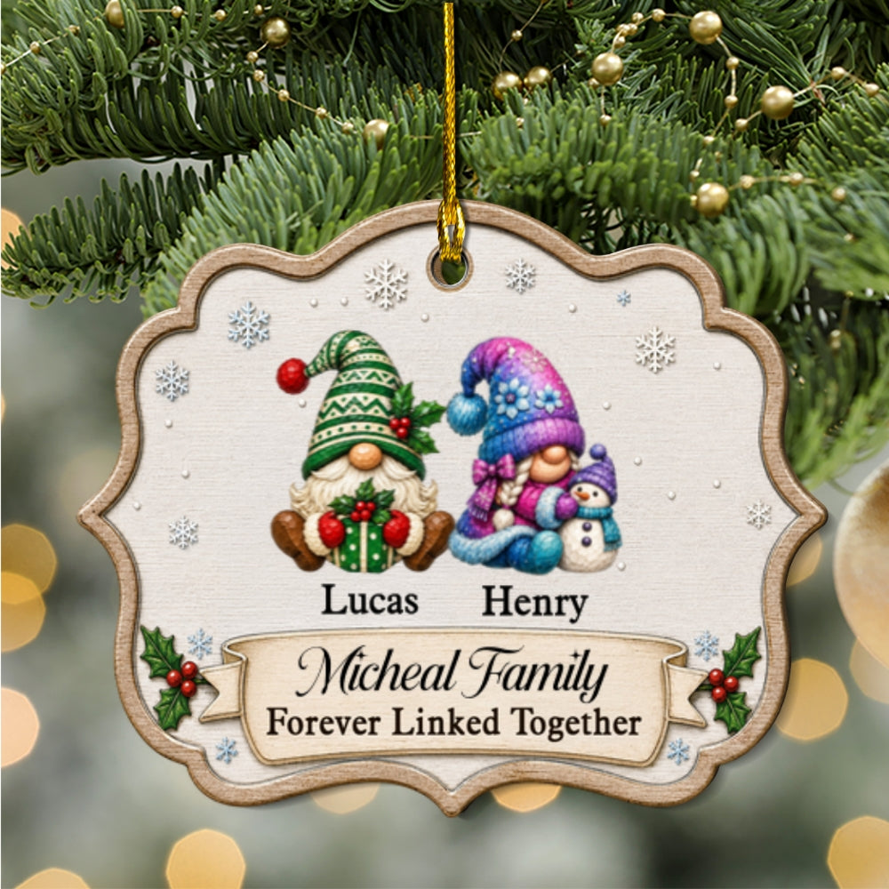 Custom Sister Christmas Ornament •  Merry Little Gnome - Personalized 2-Layered Wood Ornament