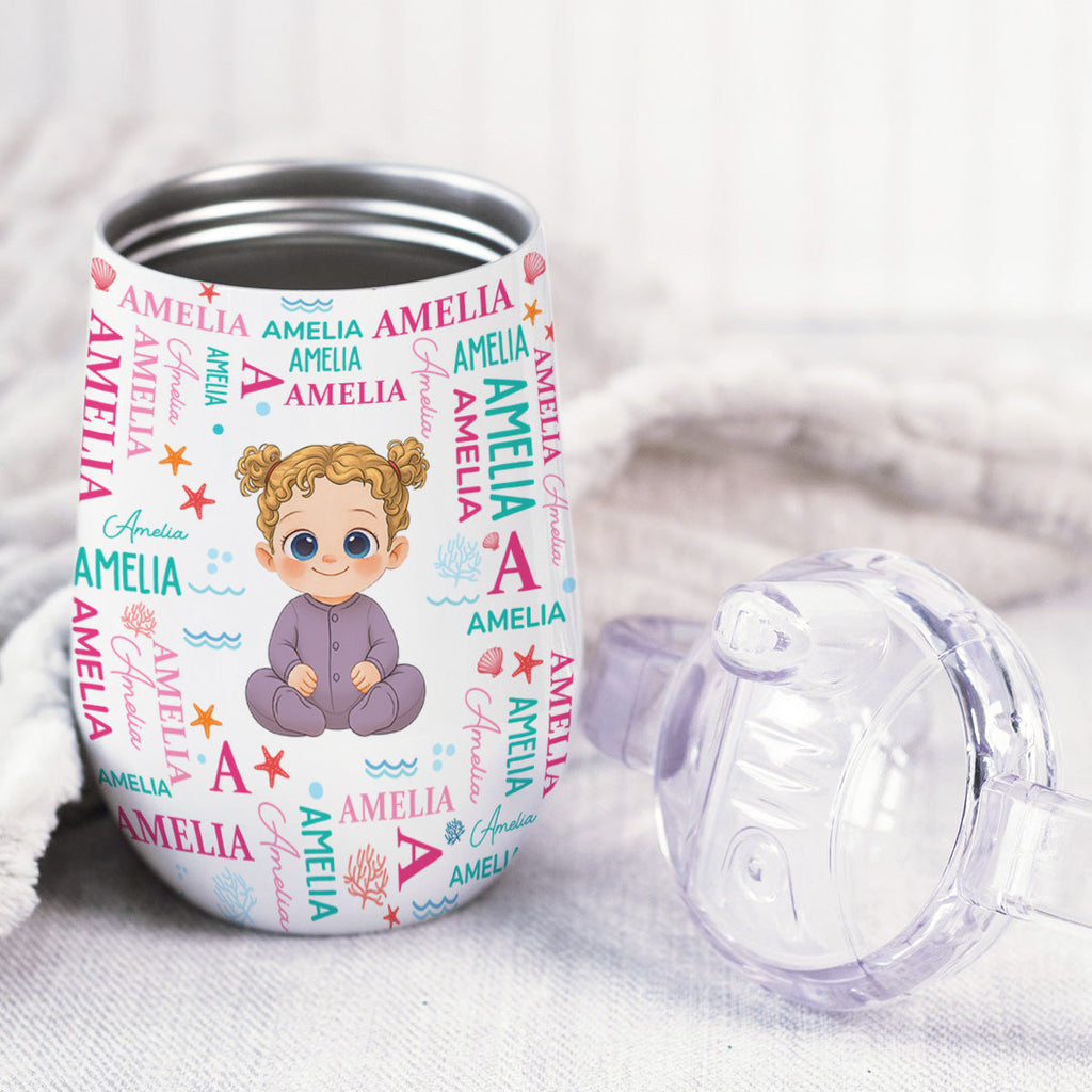 Custom Birthday Baby Shower Gift For Newborns • Cute Baby - Personalized Sippy Cup With Handles