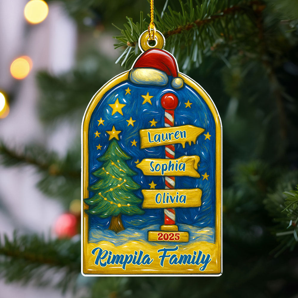 Custom Family Ornament, Christmas Gift for Family Members •  Family Brings Joy - Personalized Acrylic Ornament