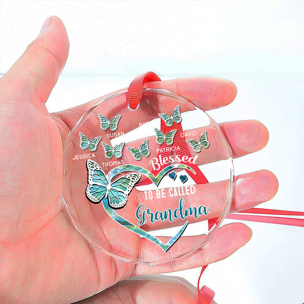 Custom Keepsake Christmas Ornament •  Blessed Mimi - Personalized Glass Ornament