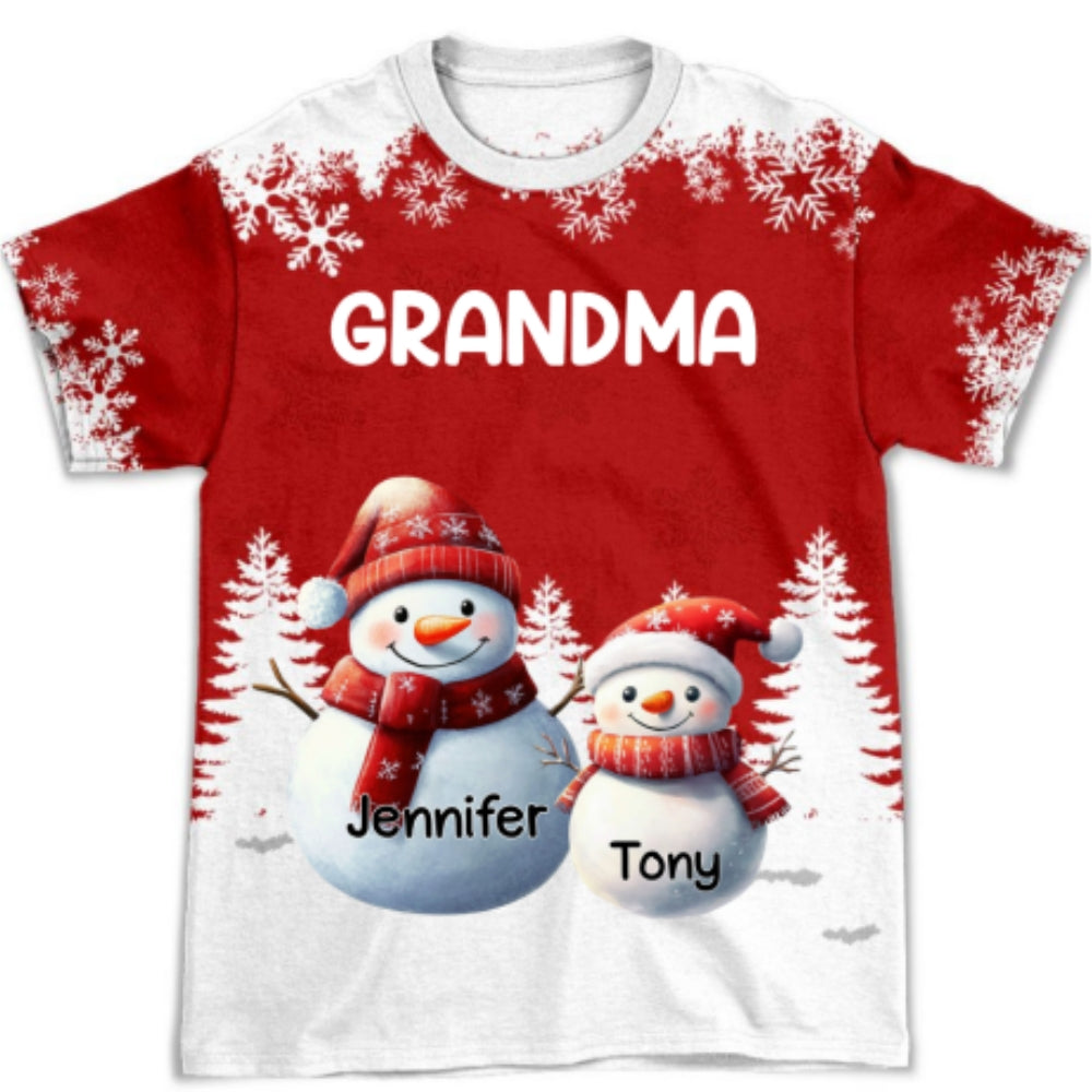 Custom Christmas & Birthday Gift for Grandma • My Fav People Call Me Grandma - Personalized All-over-print T-shirt