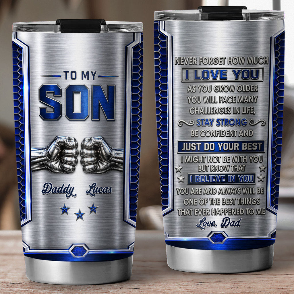 Custom Father's Day Birthday Gifts For Son • Stay Strong - Personalized 3D Effect Tumbler
