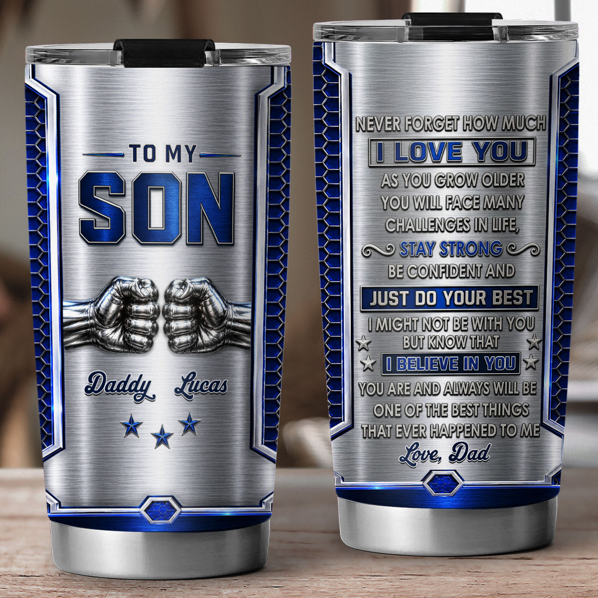 Custom Father's Day Birthday Gifts For Son • Stay Strong - Personalized 3D Effect Tumbler