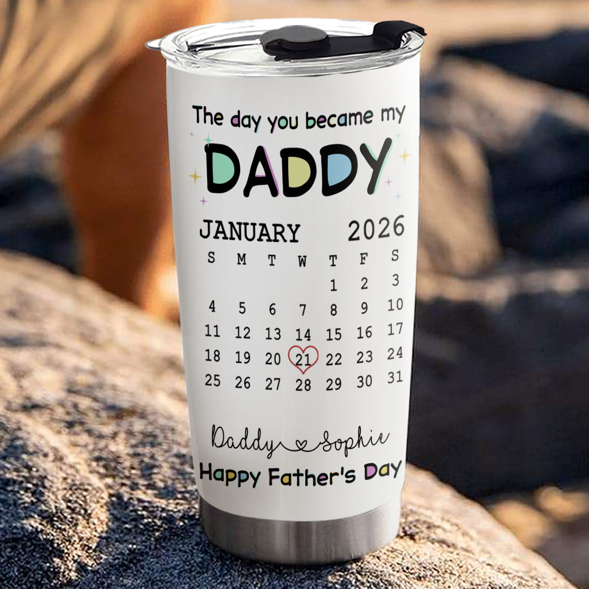 Custom Father's Day Birthday Gifts For Dad • The Day You Become My Daddy - Personalized 3D Inflated Effect Tumbler