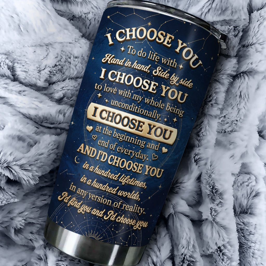 Custom Christmas Anniversary Gifts For Husband • I Choose You My Husband - Personalized 3D Effect Tumbler