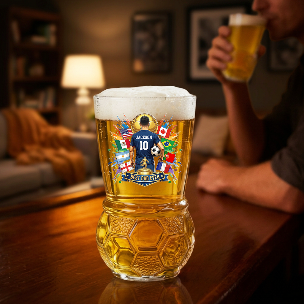 My Football Hero - Personalized Football Beer Glass