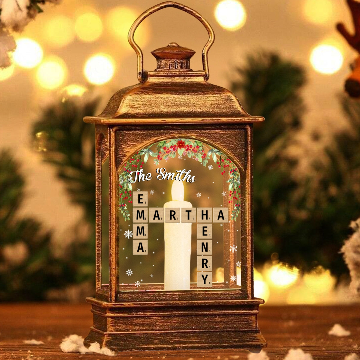 Family Crossword - Personalized Christmas Wind Lamp