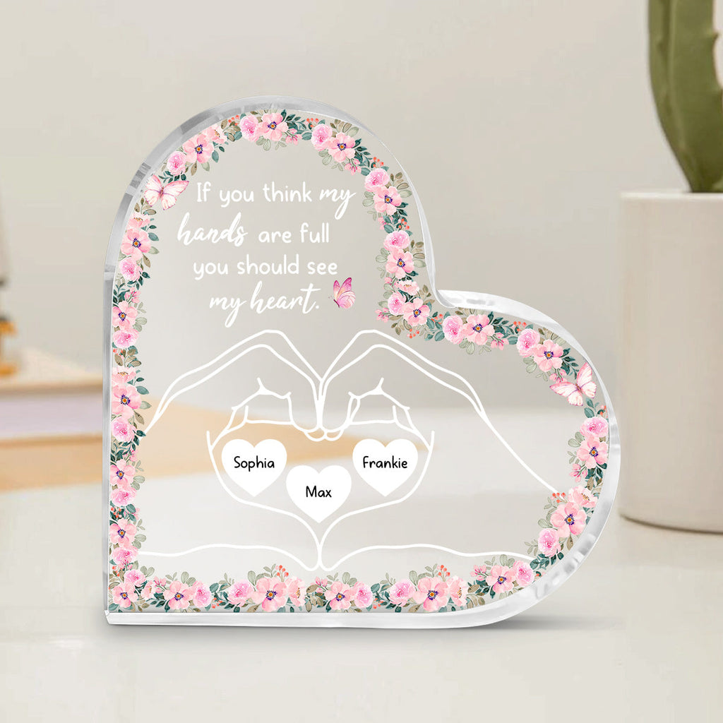 Custom Mother's Day Decor, Gift for Mom & Grandma • You Should See My Heart - Personalized Acrylic Plaque