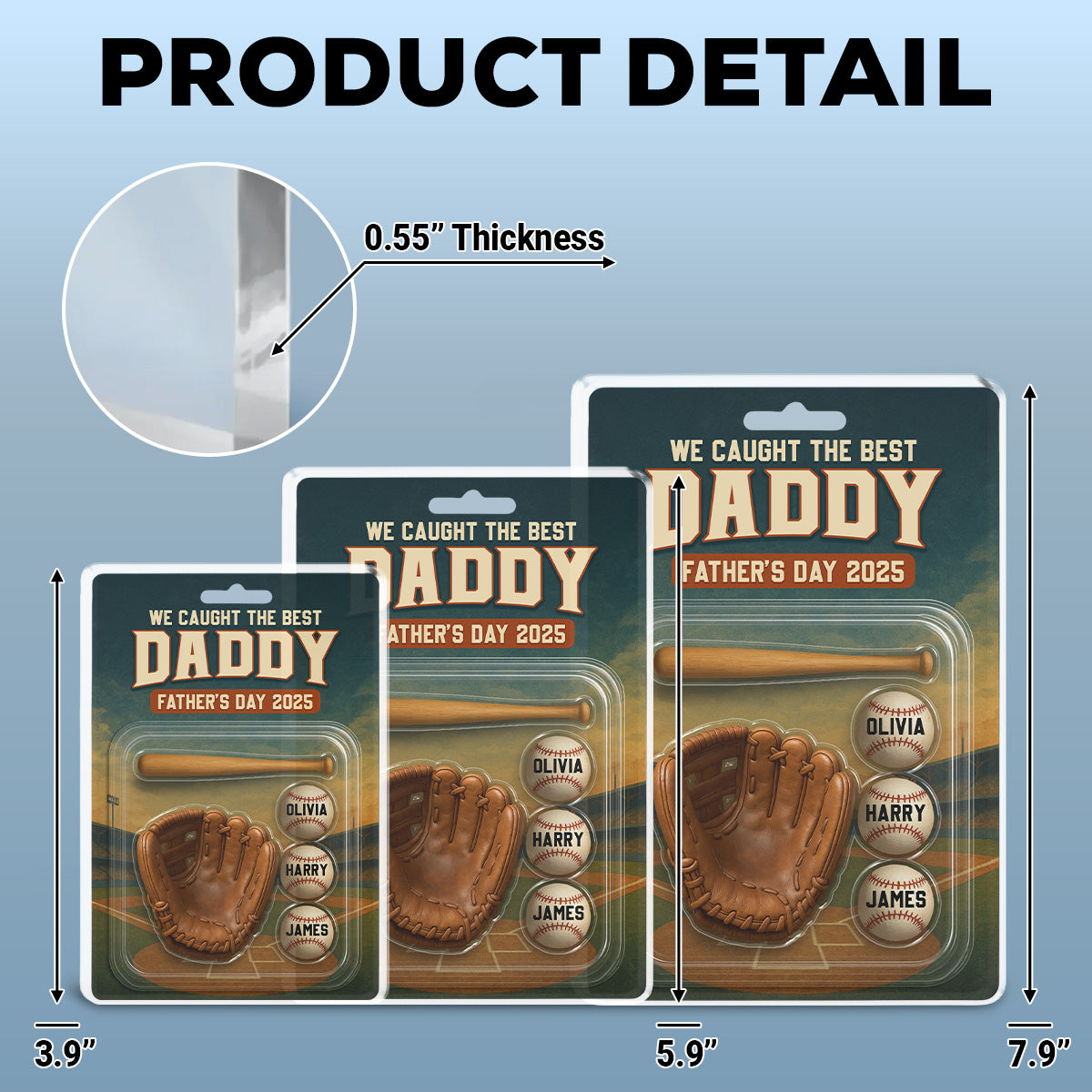 Custom Father's Day Decor, Gift for Dad & Grandpa • Baseball Daddy - Personalized Acrylic Plaque