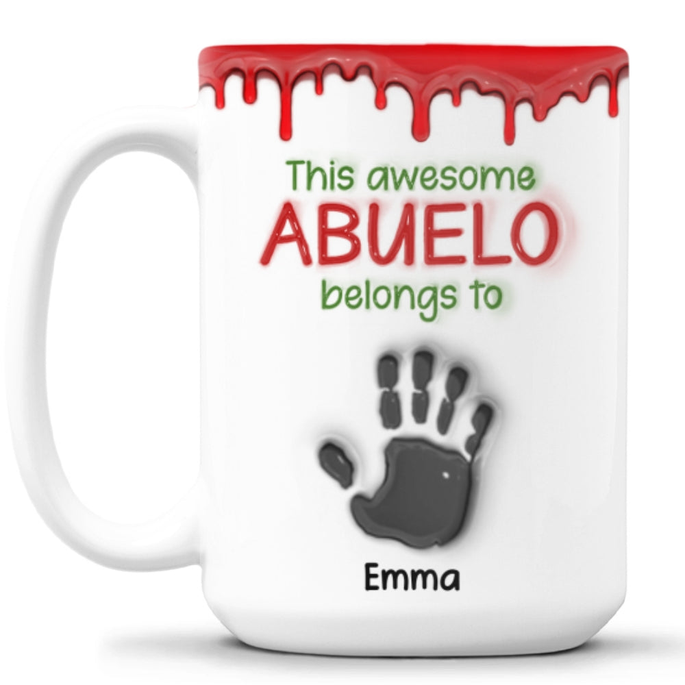 Custom Christmas & Birthday Keepsake Gift • This Awesome Dad Belongs To Us - Personalized 3D Inflated Effect Mug