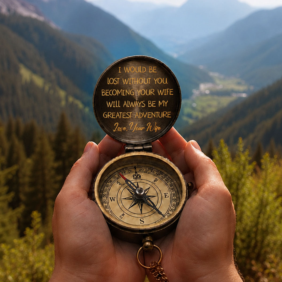 To My Husband- Personalized Pocket Compass