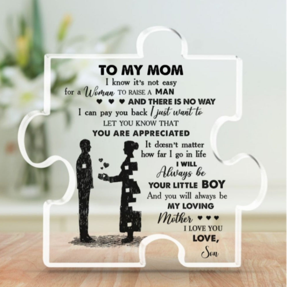 Custom Decor for Mom, Special Gift for Mother • Son To Mom - Personalized Acrylic Plaque