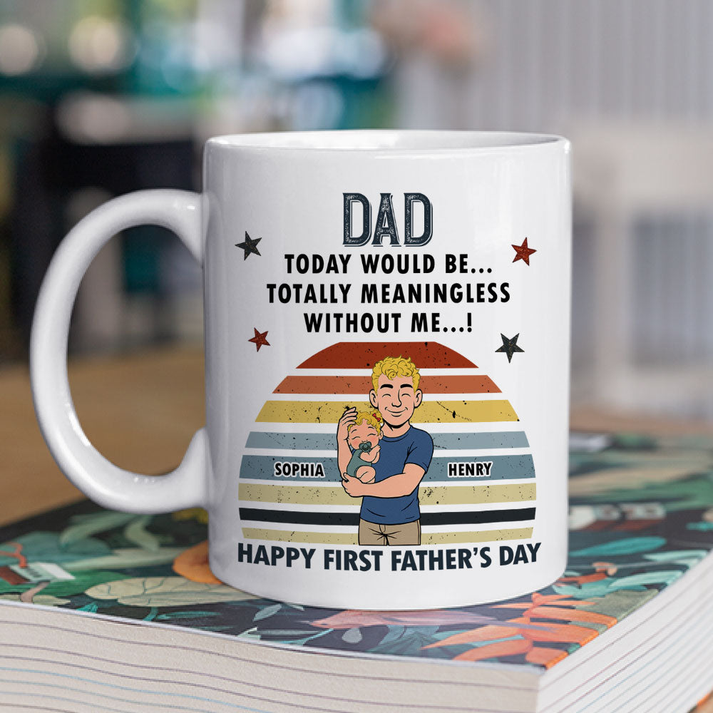 Custom First Father's Day, Christmas Gift for New Dad • Daddyhood Starts With Love - Personalized Coffee Mug