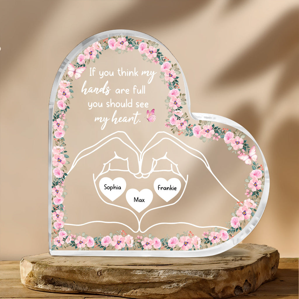Custom Mother's Day Decor, Gift for Mom & Grandma • You Should See My Heart - Personalized Acrylic Plaque