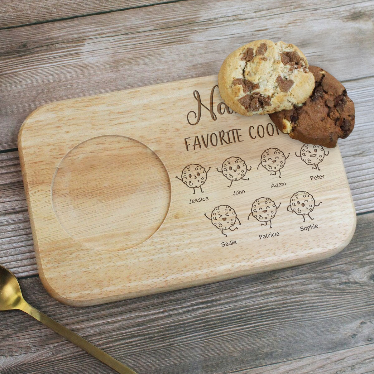 Grandma's Favorite Cookies - Personalized Wooden Treat Board