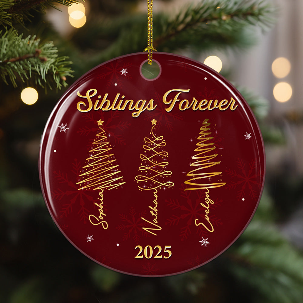 Custom Friendship Christmas Ornament, Best Friend Gift •  Gift For Friends 2025 - Personalized Ceramic Ornament