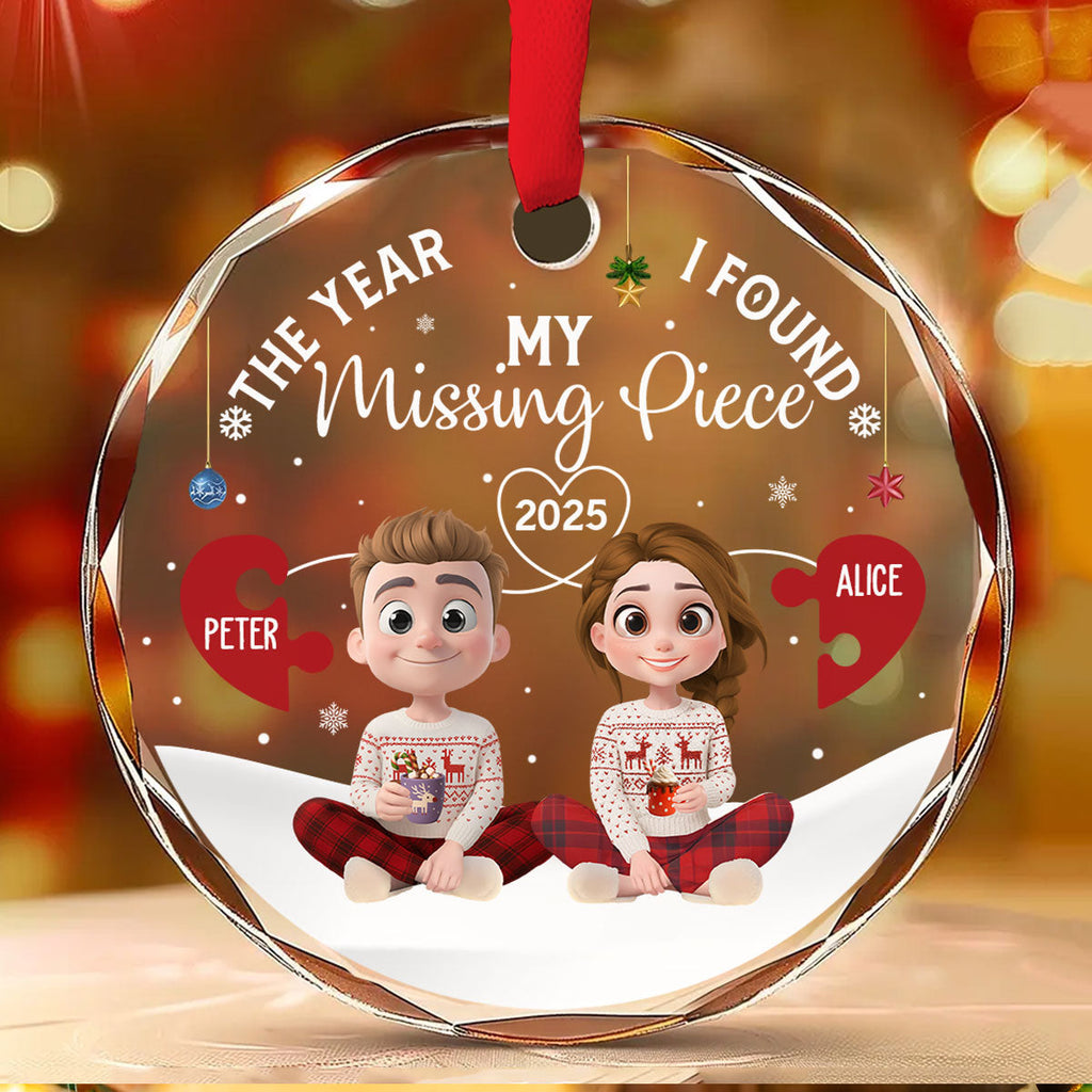 Custom Keepsake Christmas Ornament •  Missing Piece Was Found - Personalized Glass Ornament