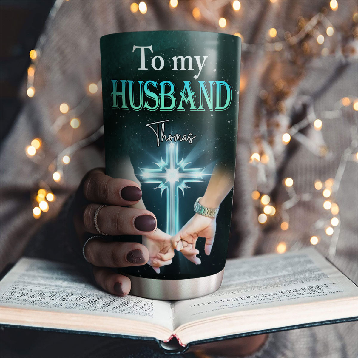 Custom Christmas Anniversary Gifts For Couple • God Blessed The Broken Road - Personalized Tumbler