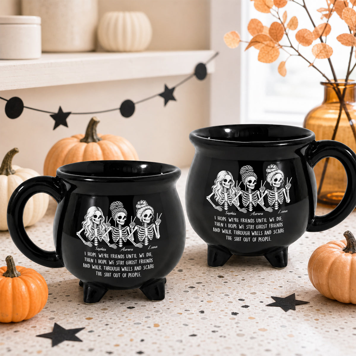 Spooky Besties - Personalized Cauldron Mug