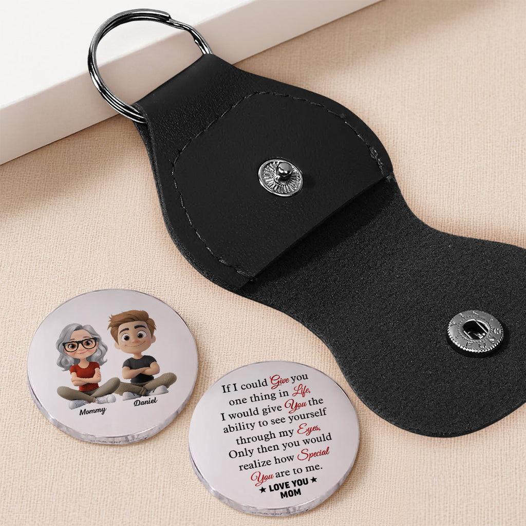Custom Coin Keychain for Son, Father's Day Birthday Gifts • I Wish I Could Give You - Personalized Pocket Hug