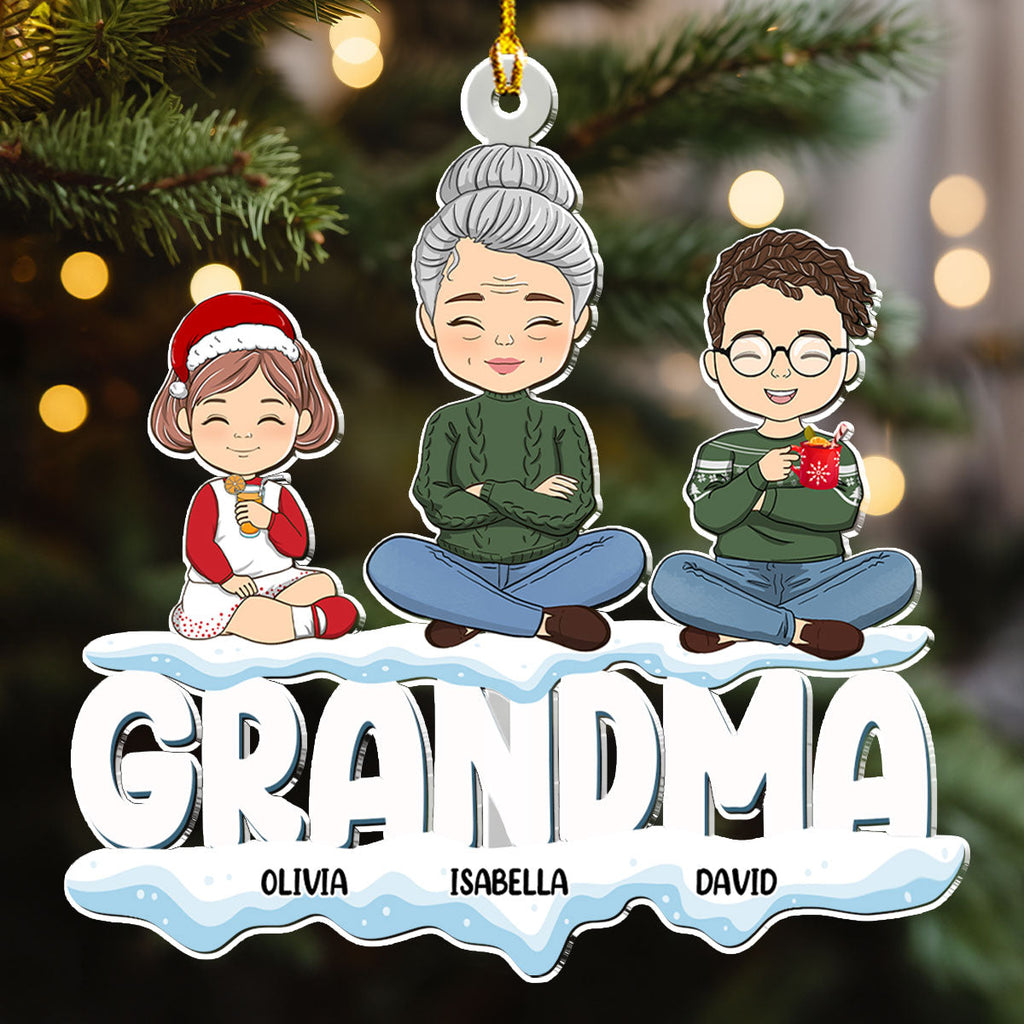 Custom Family Ornament, Christmas Gift for Family Members •  Grandparents And Kids - Personalized Acrylic Ornament