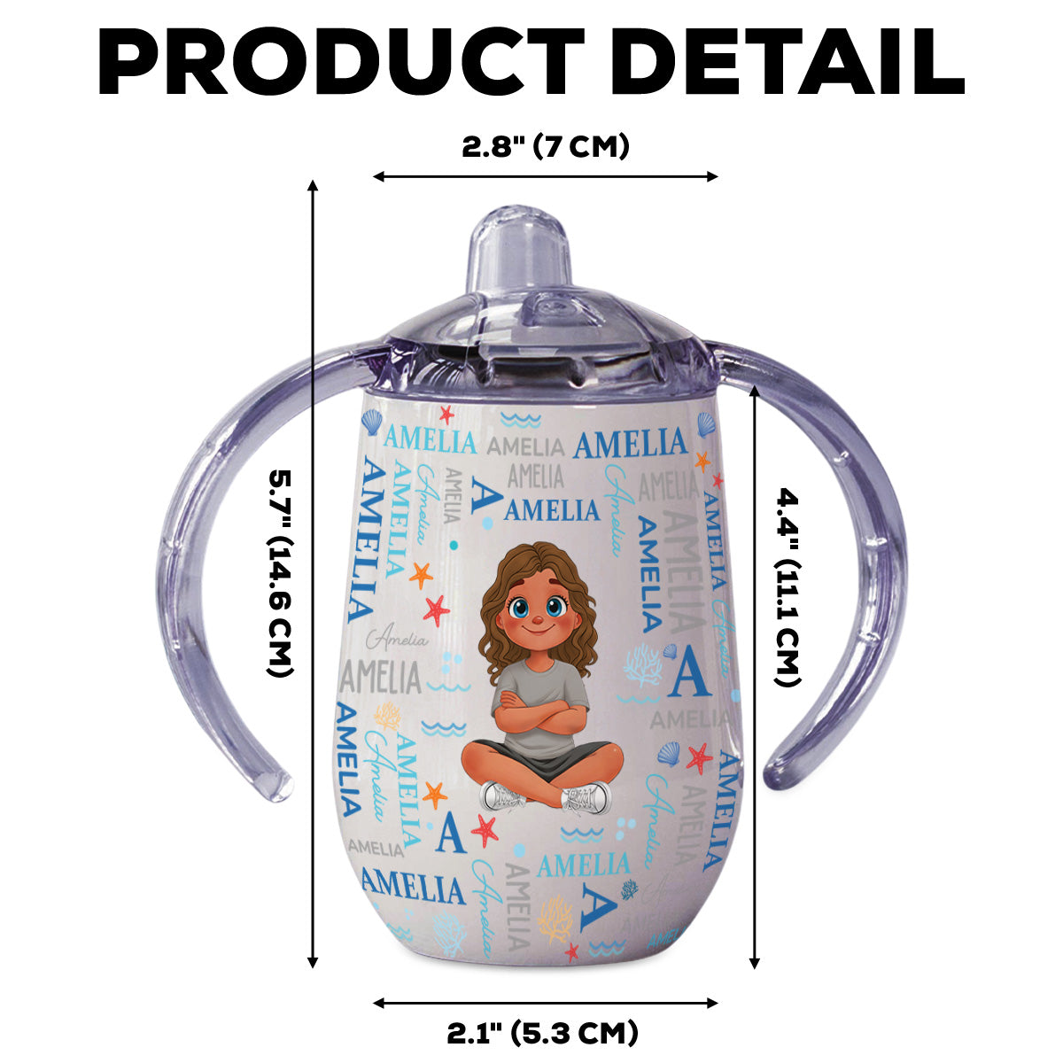 Custom Birthday Baby Shower Gift For Newborns • Cute Baby - Personalized Sippy Cup With Handles