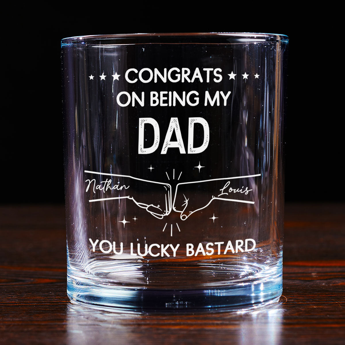 Custom Christmas Birthday Drinkware Gifts for Brother • Congrats - Personalized Whiskey Glass