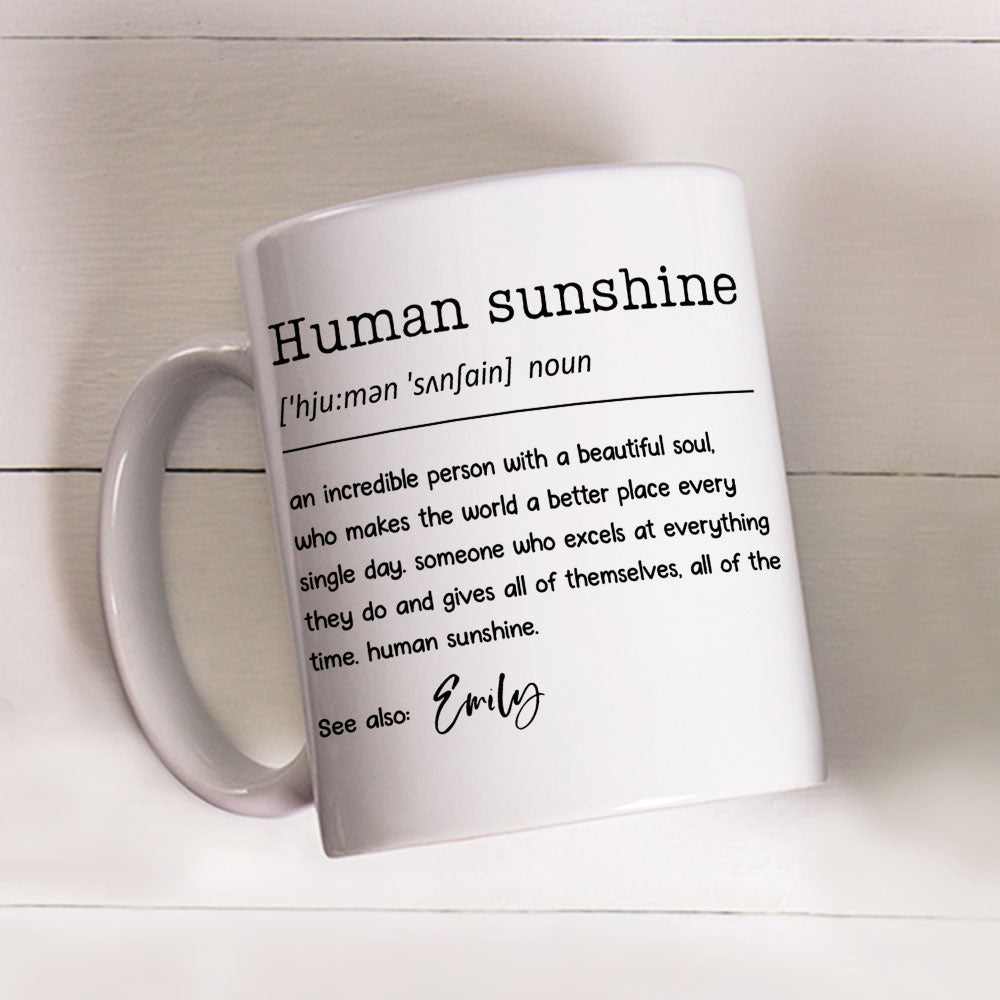 Custom Coworker, Christmas & Birthday Team Appreciation Gift • Human Sunshine - Personalized Coffee Mug