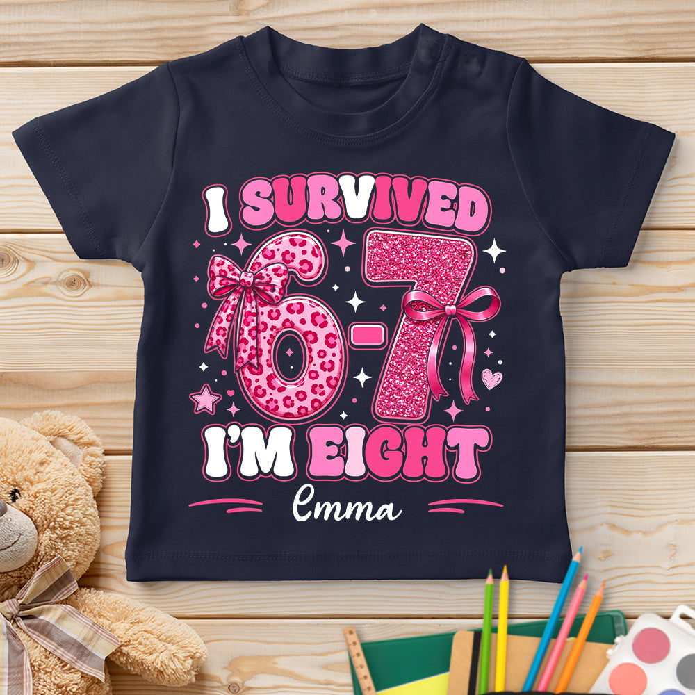 Custom Christmas & Birthday Gift for Daughter • Made It To Eight - Personalized Youth T-shirt