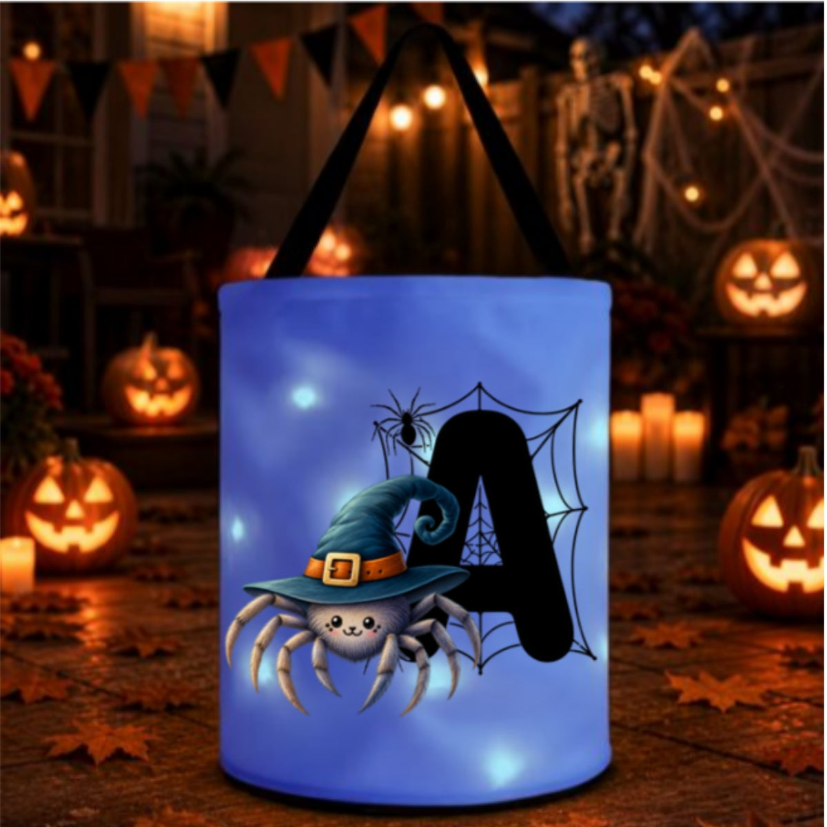 My Spiderman In Halloween - Personalized Light Up Basket