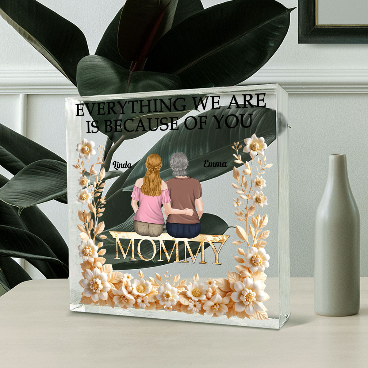 Custom Mother's Day Decor, Gift for Mom & Grandma • Everything We Are - Personalized Acrylic Plaque