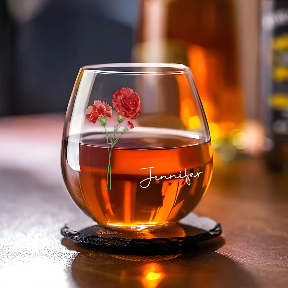 Friends Are Flowers That Never Fade - Personalized Wine Glass