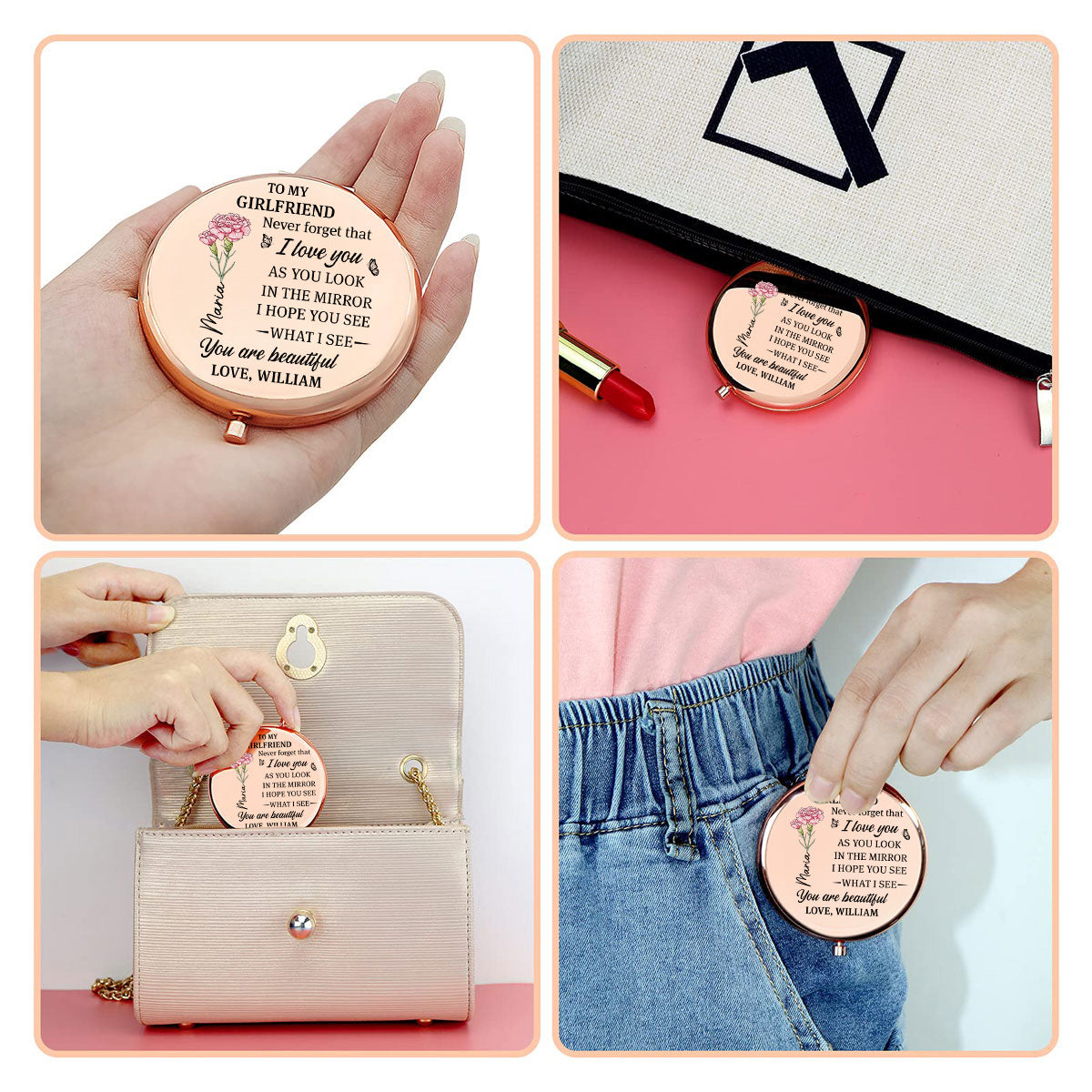 Beauty Begins With You - Personalized Compact Mirror