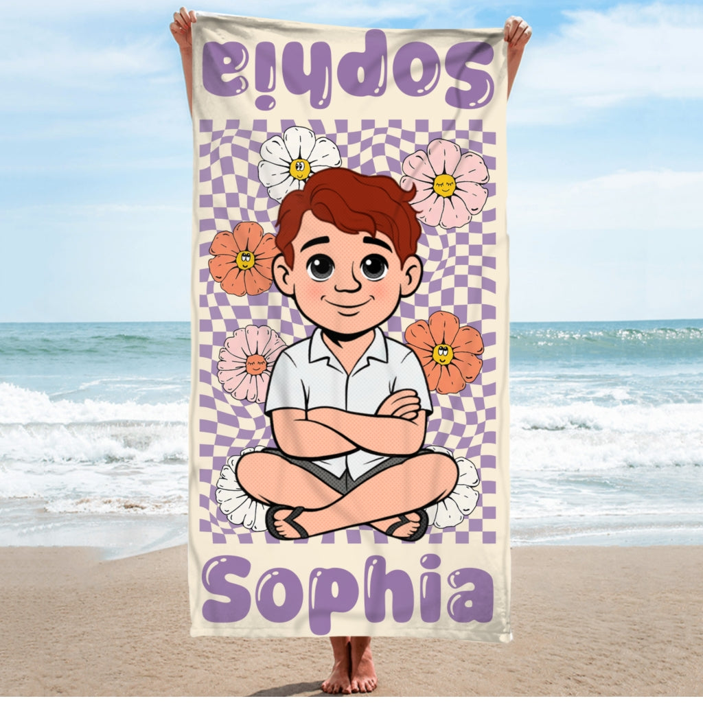 Tiny Toes Sandy Shores - Personalized Beach Towel