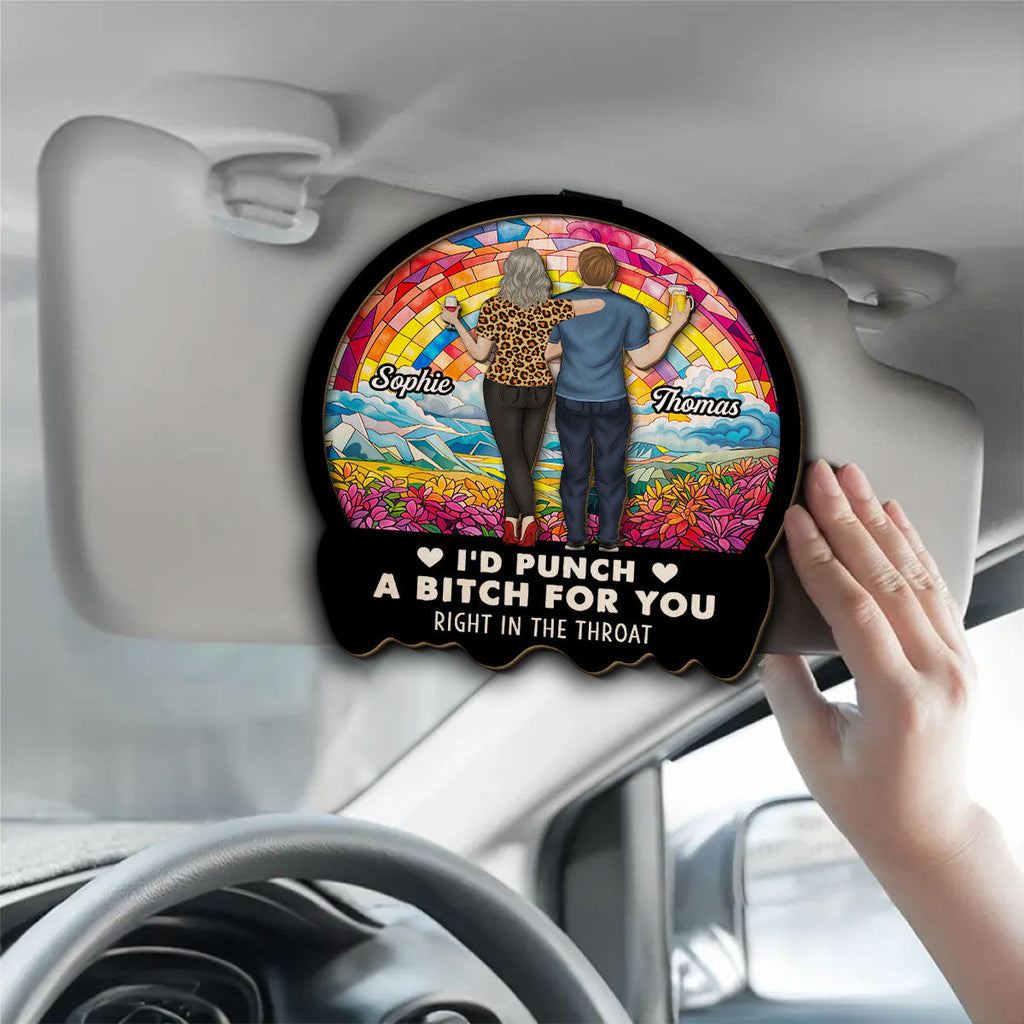 A Punch for Best Friends - Personalized Car Visor Clip