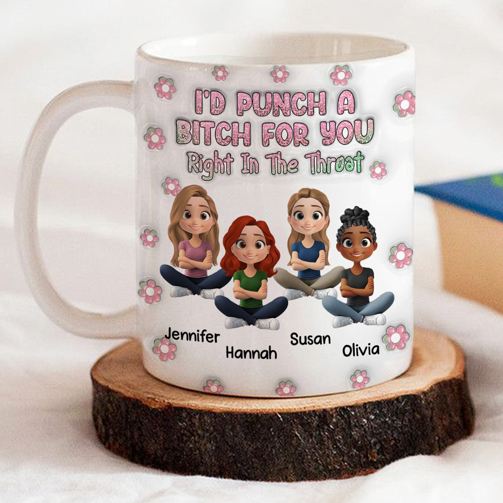 Custom Best Friend, Christmas & Birthday Friendship Keepsake Gift • Sisters By Heart - Personalized 3D Inflated Effect Mug