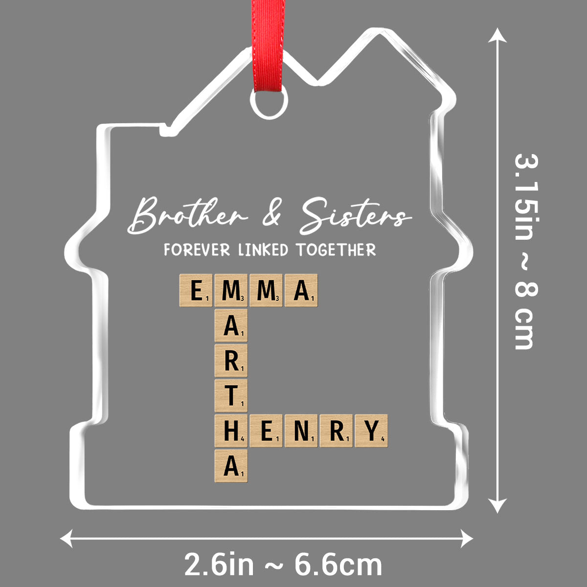 Custom Family Ornament, Christmas Gift for Family Members •  Family Roots Keep Us Together - Personalized House Shaped Glass Ornament